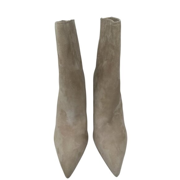 New Veronica Beard Lisa 95mm Sand Suede Leather Pointed Toe Chelsea Boots Size 8 - Picture 4 of 13